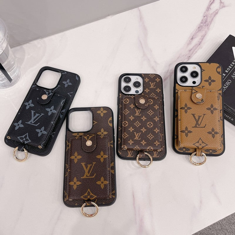 Luxusní Card Bag Klasické barevné pouzdro na iPhone