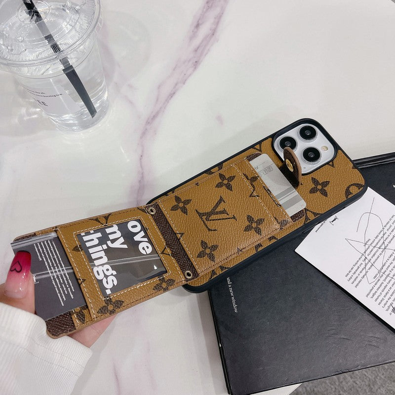 Luxusní Card Bag Klasické barevné pouzdro na iPhone