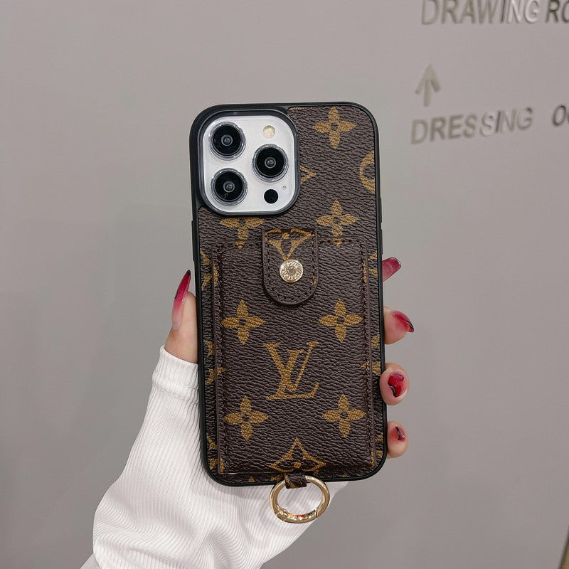 Luxusní Card Bag Klasické barevné pouzdro na iPhone