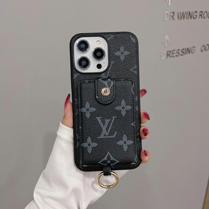 Luxusní Card Bag Klasické barevné pouzdro na iPhone
