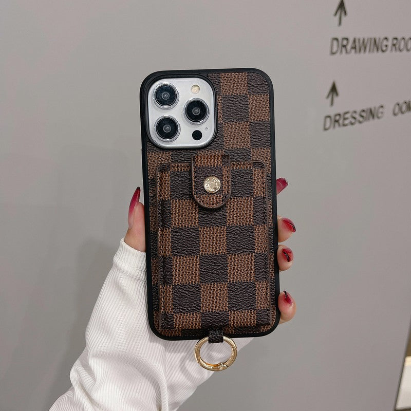 Luxusní Card Bag Klasické barevné pouzdro na iPhone