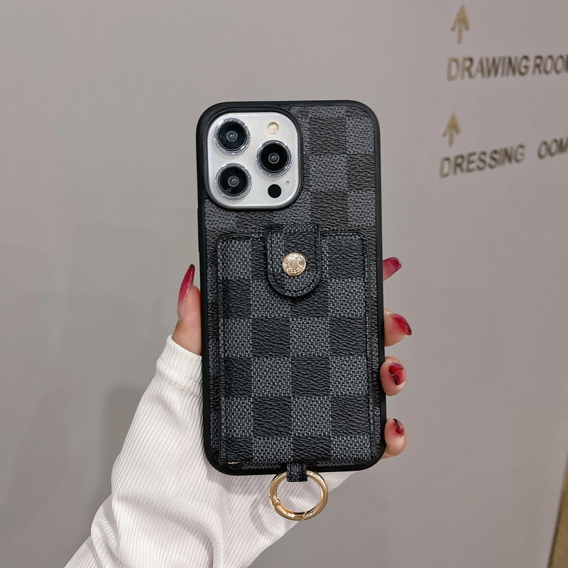 Luxusní Card Bag Klasické barevné pouzdro na iPhone