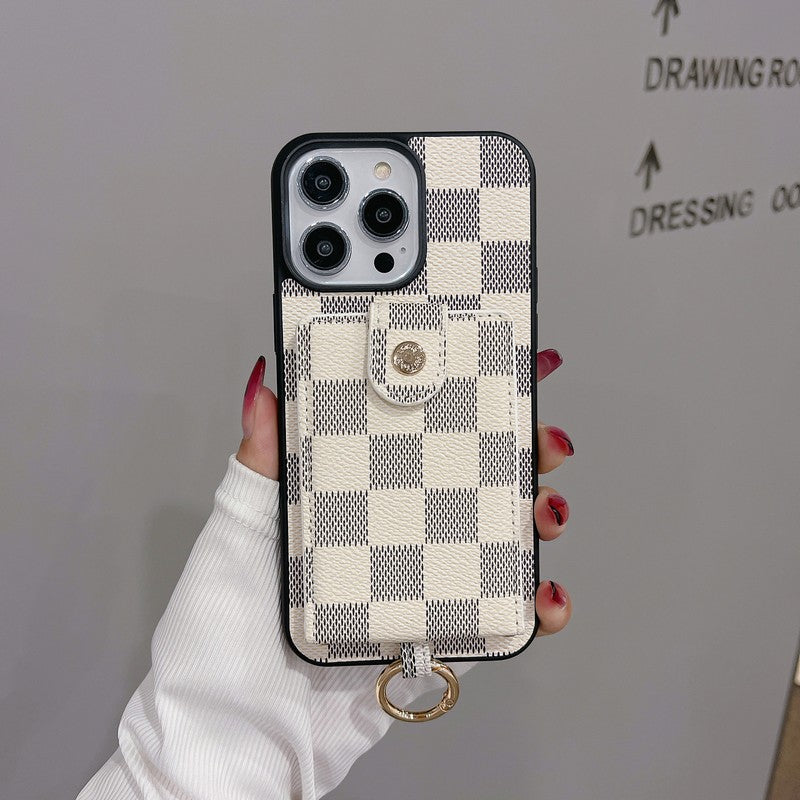 Luxusní Card Bag Klasické barevné pouzdro na iPhone