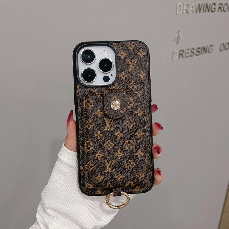 Luxusní Card Bag Klasické barevné pouzdro na iPhone