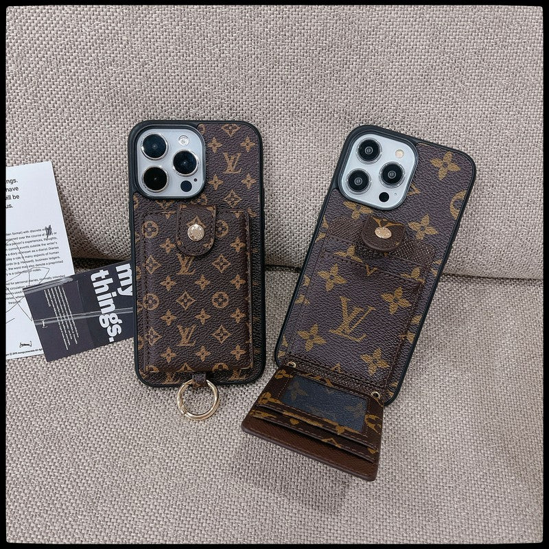 Luxusní Card Bag Klasické barevné pouzdro na iPhone