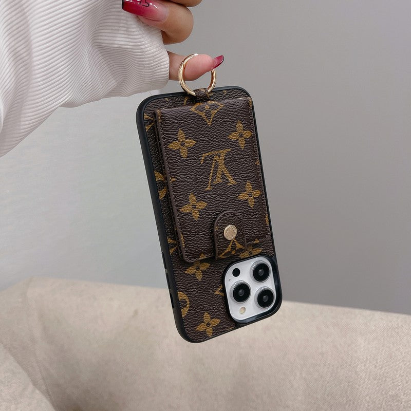 Luxusní Card Bag Klasické barevné pouzdro na iPhone