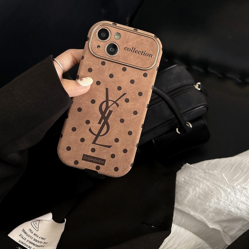 Heilige iPhone-Hülle aus braunem Leder