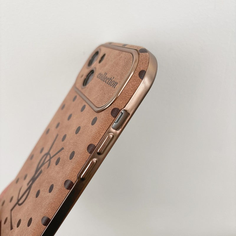 Heilige iPhone-Hülle aus braunem Leder