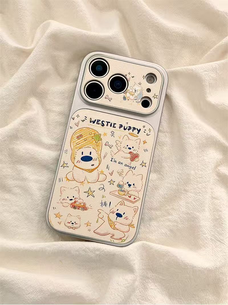 جراب iPhone مع حزام من Graffiti Dog - غطاء ناعم لطيف مقاوم للصدمات