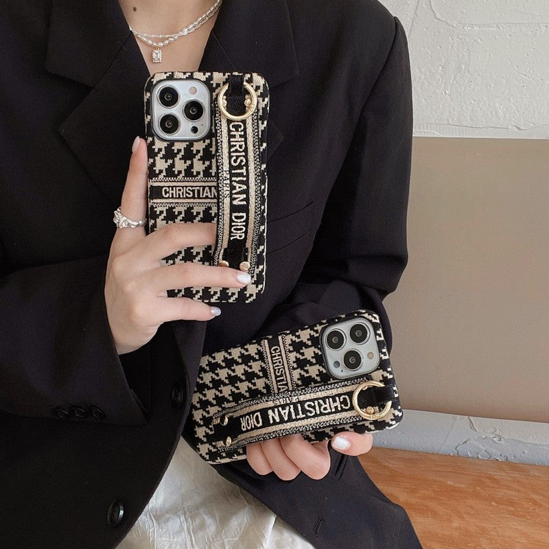 Módní pouzdro na iPhone Houndstooth Wristband