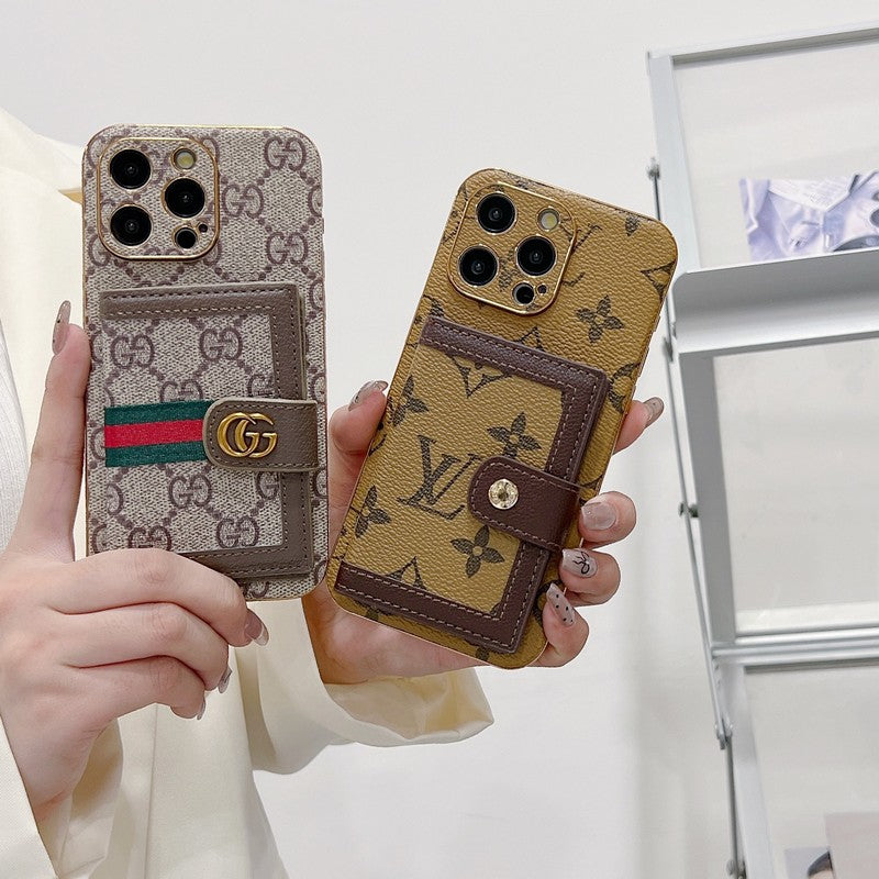 Luxusní klasická taška s barevnými kartami Pouzdro na iPhone