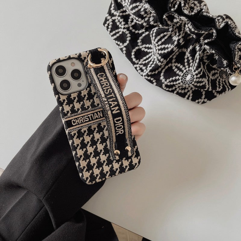 Módní pouzdro na iPhone Houndstooth Wristband