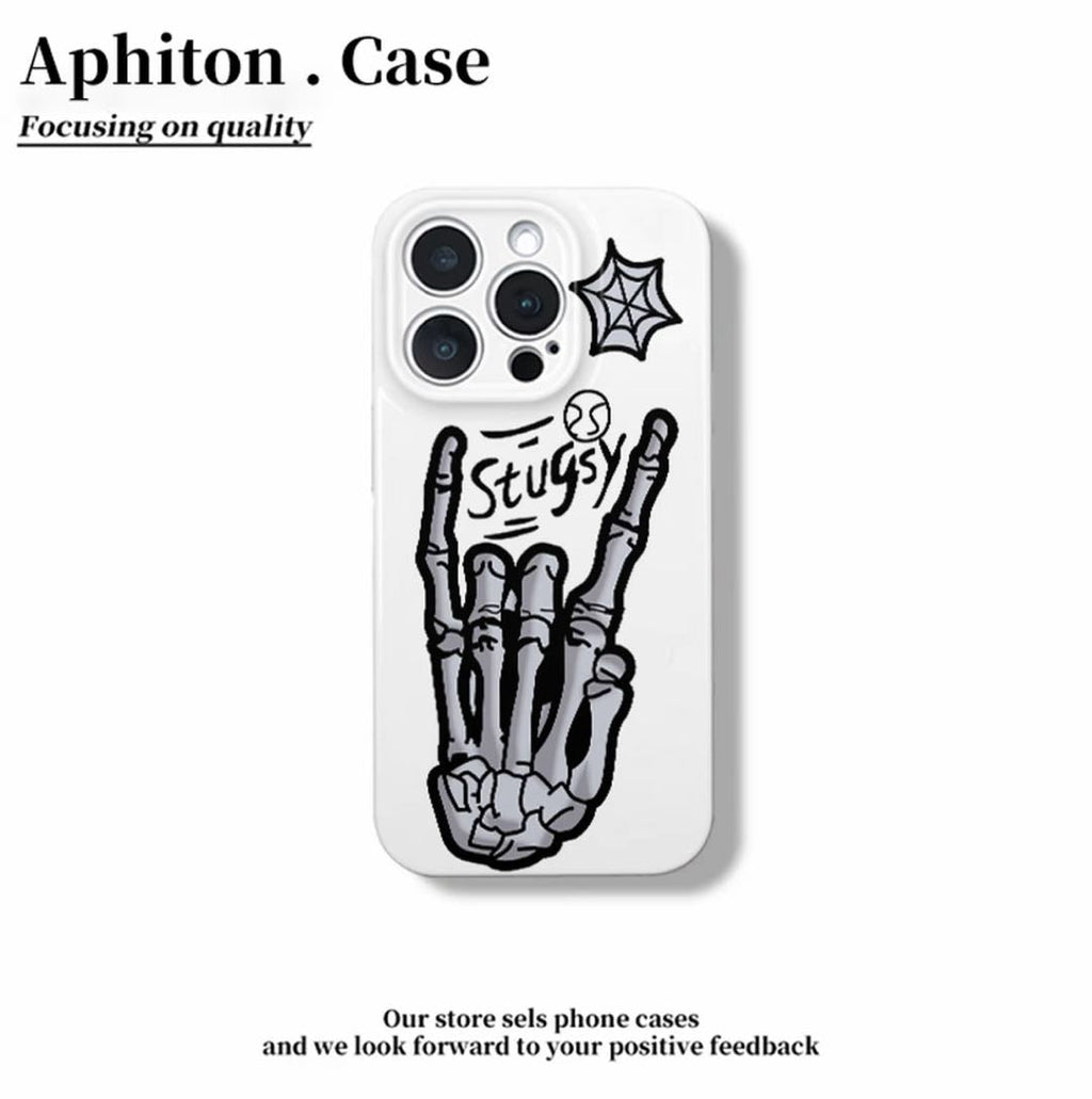 Gothic Skeleton Embroidered Phone iphone 17 Case