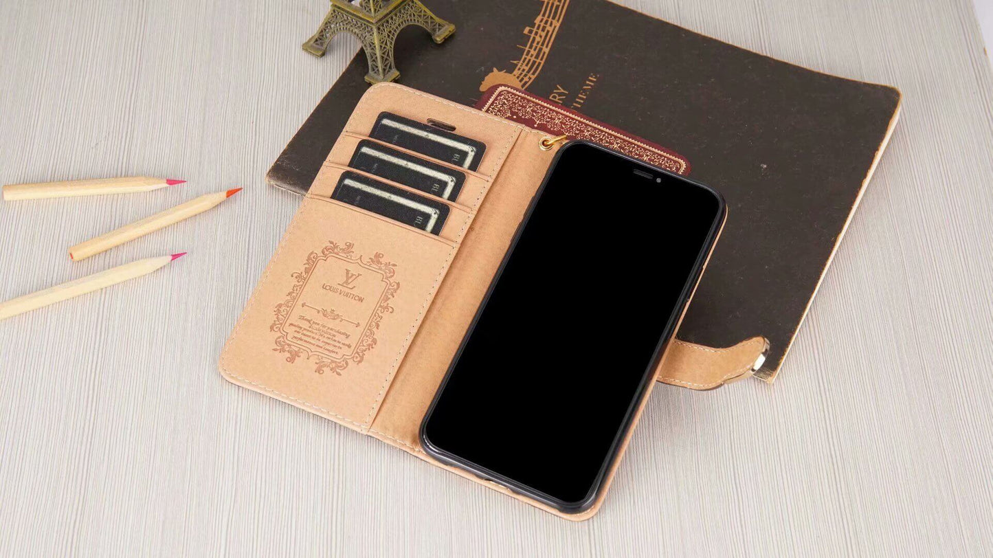 Luksuzna torbica novčanik s monogramom za iPhone – crna šahovnica