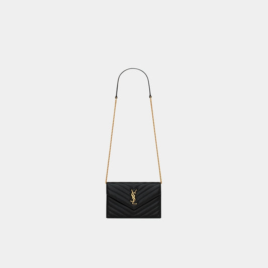 YL- Envelope Chain Wallet In Lambskin Luxury bay